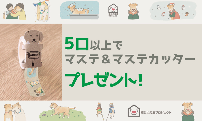 ５口以上でマステとマステカッタープレゼント