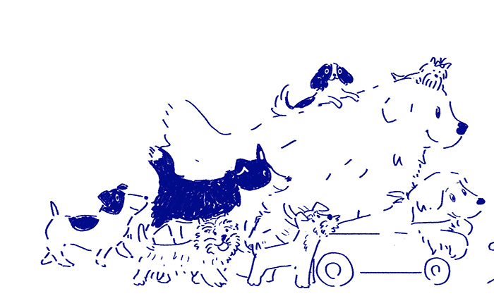 マグにプリントされている犬のイラスト
