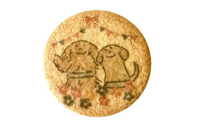 盲導犬イラストのプリントクッキーの写真