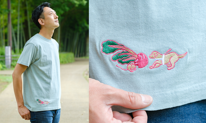 赤カブのTシャツ。