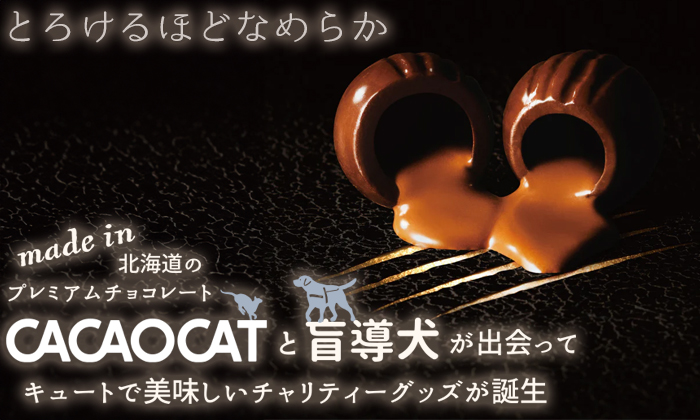 CACAOCATと盲導犬が出会って美味しくて素敵なチョコレートが完成。madein北海道チョコレート