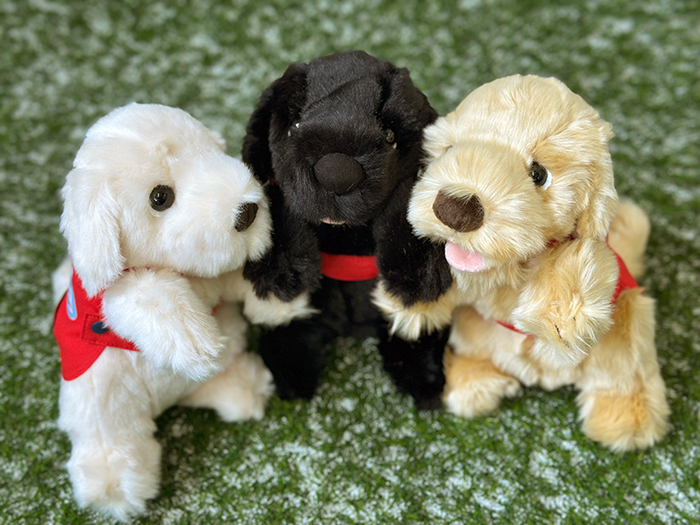 3種のぬいぐるみが正面を向いている写真