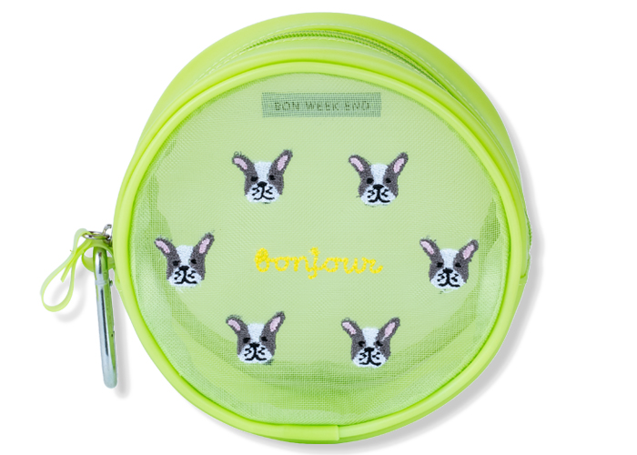 蛍光の黄緑にフレブルの刺繍