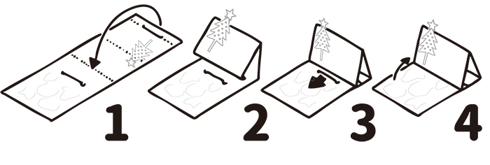 クリスマスカードの４ステップの組み立て方