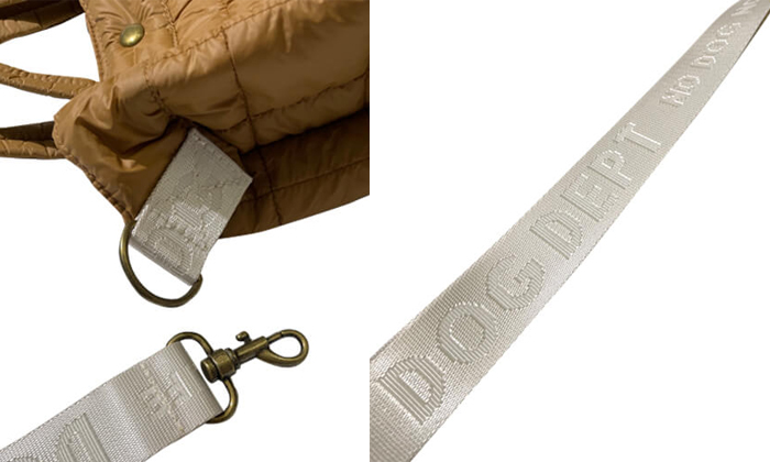 ショルダーにはドッグデプトの型押ししたようなデザインが施されています