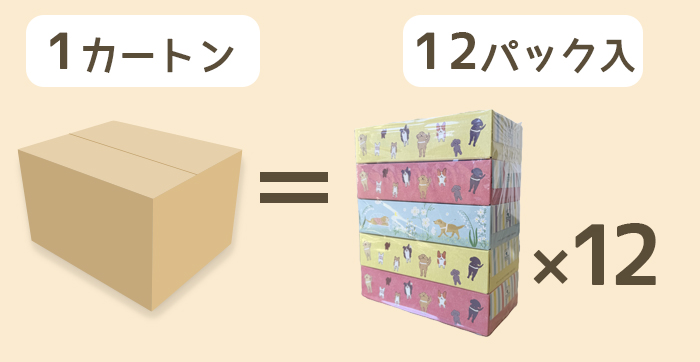 １カートンには5箱入りが12セット入っています。