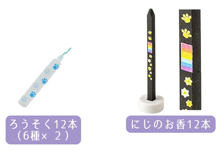 ろうそくとお香を付属の台座に差している写真