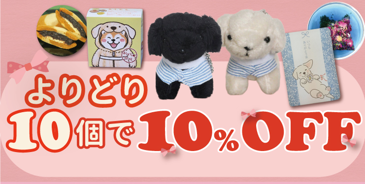対象商品よりどり10個で10パーセントオフ