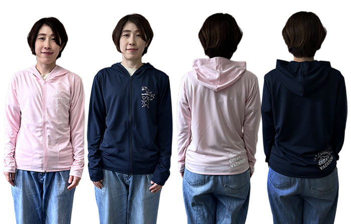 〃女性がサイズ違いで着用している写真