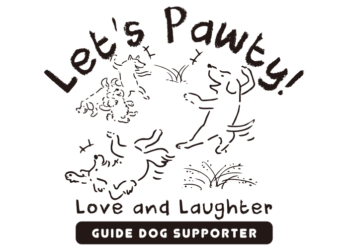 胸元にプリントされているデザインLets'Pawty!という文字が大きく書かれている